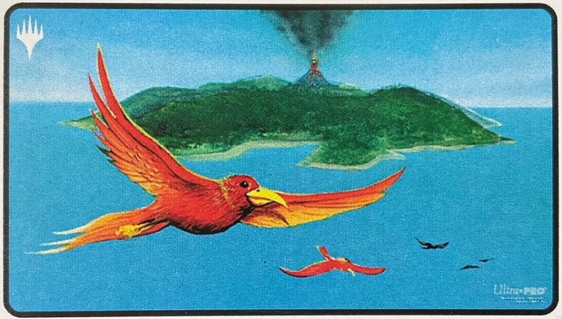 画像1: ドミナリアリマスター【極楽鳥】ブラックステッチプレイマット (1)